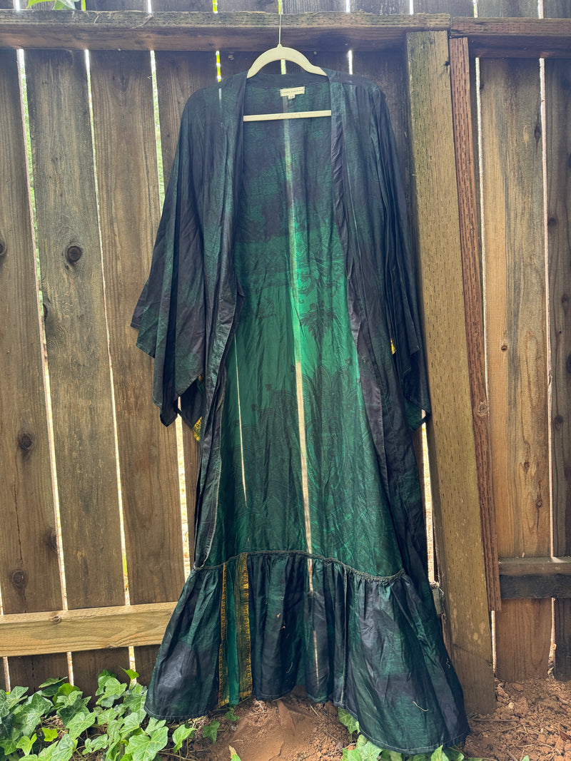 Femme Kimono Wrap Dress- Emerald Cave - S/M